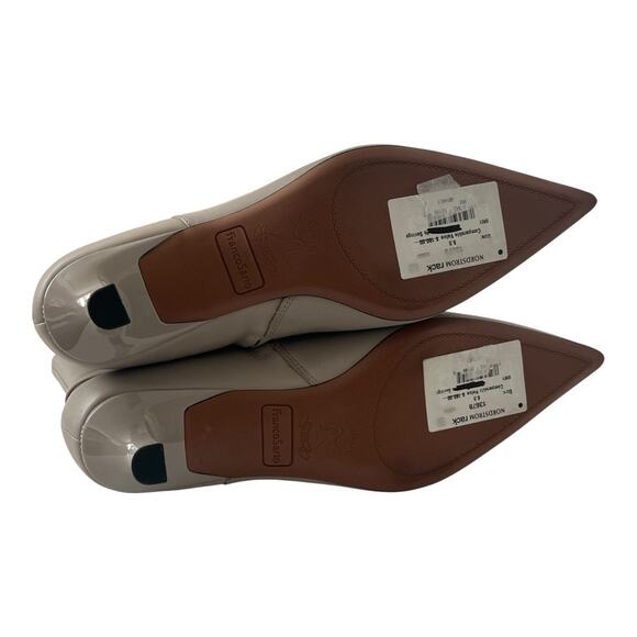 Franco Sarto Marnie Kitten Heel Pointed Toe Gray Leather Ankle Booties Size 8.5 - Picture 10 of 11